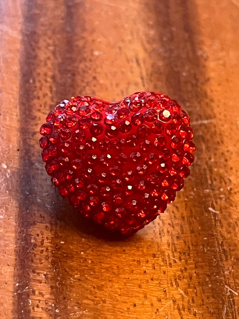 Red Crystal Heart Charm Pendant - Women Jewelry
